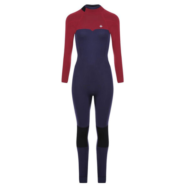 Combinaison néoprène intégrale femme longe-cote 4mm Blue/Bordeaux