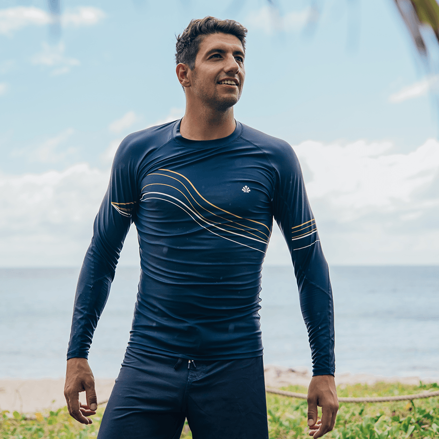 Lycra Waves Manches Longues - Bleu