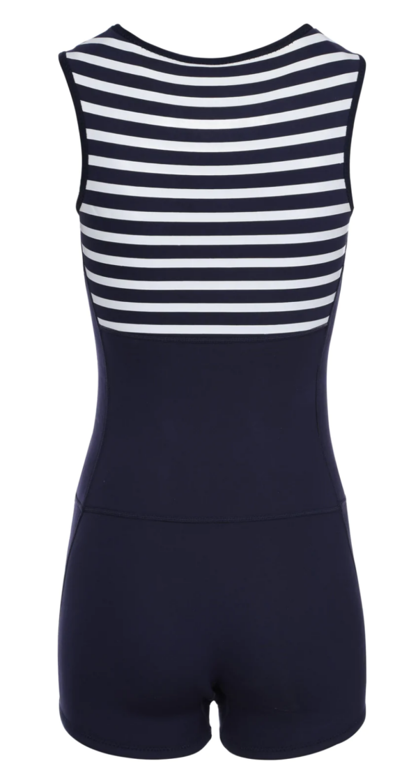 VICTOIRE - SHORTY NÉOPRÈNE FEMME SANS MANCHE 3 MM - BLEU/BLANC – Image 2