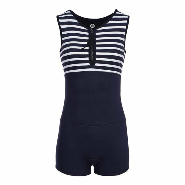 VICTOIRE - SHORTY NÉOPRÈNE FEMME SANS MANCHE 3 MM - BLEU/BLANC – Image 5